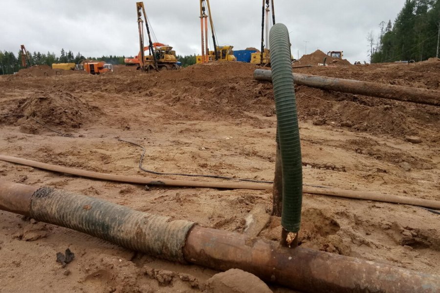 Водопонижение иглофильтрами: Переустройство магистрального газопровода «Ухта-Торжок»