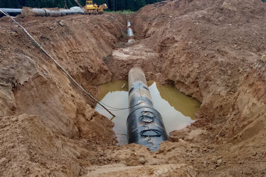 Водопонижение иглофильтрами: Переустройство магистрального газопровода «Ухта-Торжок»