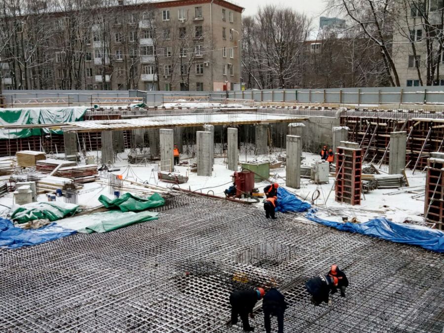 Возведение подземной части здания в осушенном котловане — объект «Комплекс апартаментов с подземной парковкой», Торжок